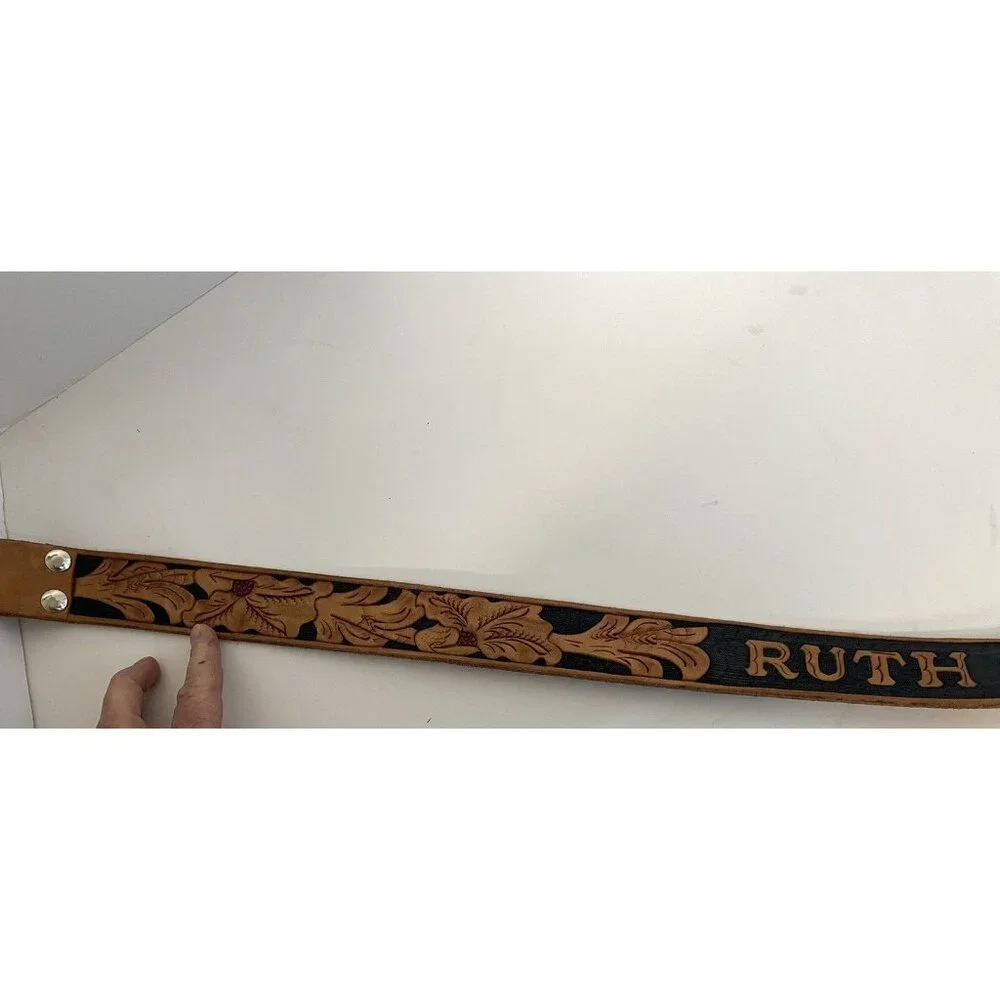 Women's Handmade Hand-Tooled leather belt NAME‎ Belt western style